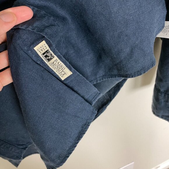 J Crew Baird McNutt Irish Linen Button Down Shirt Mens Small Blue Long Sleeves - Picture 5 of 6